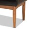 Baxton Studio Daymond Mid-Century Modern Dark Brown Faux Leather and Walnut Brown Finished Wood Dining Bench 186-11351-Zoro - alternate 4